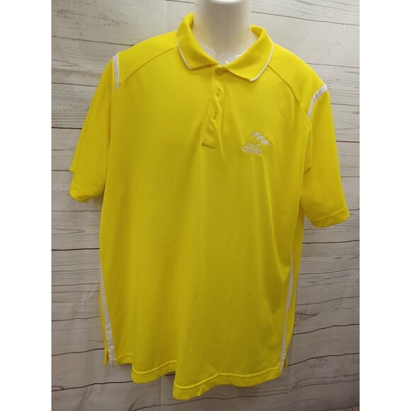 Antigua Golf Polo Shirt AGA Tour Yellow White Size XL Short Sleeve - Picture 1 of 10